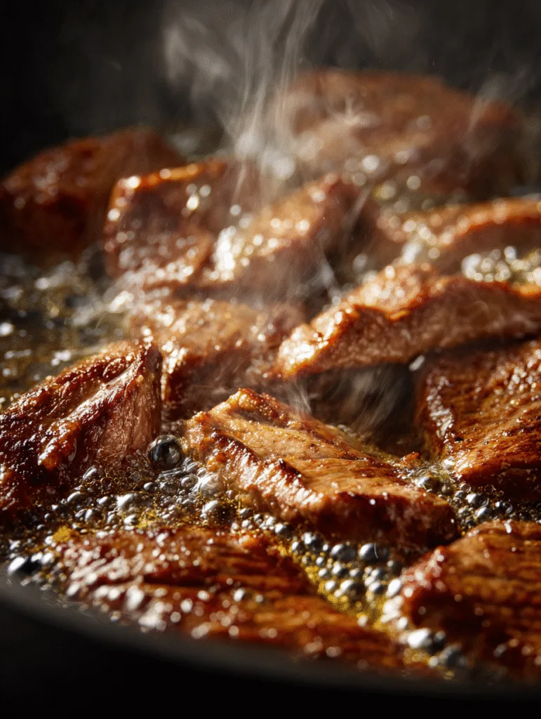Beef Liver and Onions: A Tender, Nutrient‑Dense Carnivore Dish You’ll Love Beef Liver and Onions Sizzling beef liver pieces cooking in a hot skillet with rising steam.